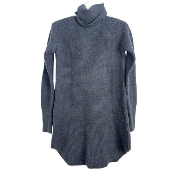 Aritzia Wilfred Free Bianca 100% Merino Wool Turtleneck sweater dress Dark Grey - Picture 3 of 9